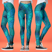 Mosaic Mandala Blume Blue Leggings