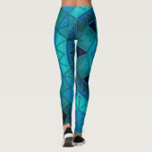 Mosaic Mandala Blume Blue Leggings (Rückseite)