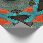 Mosaic Mandala Blume Blue und Orange Geschenkpapier (Ecke)