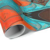 Mosaic Mandala Blume Blue und Orange Geschenkpapier (Rolleneckpunkt)