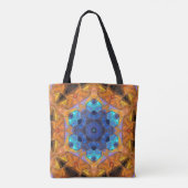 Mosaic Mandala Blume Orange und Blue Tasche (Rückseite)