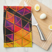 Mosaic Mandala Blume Rot Lila und Orange Geschirrtuch (Viertel Falte)