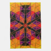 Mosaic Mandala Blume Rot Lila und Orange Geschirrtuch (Vertikal)