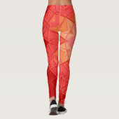 Mosaic Mandala Blume Rot und Orange Leggings (Rückseite)