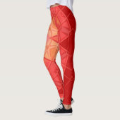 Mosaic Mandala Blume Rot und Orange Leggings (Links)
