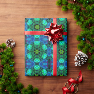 Mosaic Mandala Green und Blue Geschenkpapier