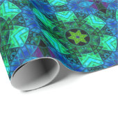 Mosaic Mandala Green und Blue Geschenkpapier (Rolleneckpunkt)