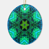 Mosaic Mandala Green und Blue Keramik Ornament (Links)