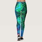 Mosaic Mandala Green und Blue Leggings (Rückseite)