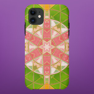 Mosaic Mandala Orange Green und Pink Case-Mate iPhone Hülle