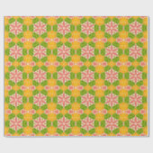 Mosaic Mandala Orange Green und Pink Geschenkpapier (Flach)