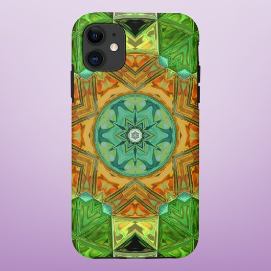 Mosaic Mandala Orange und Green Case-Mate iPhone Hülle