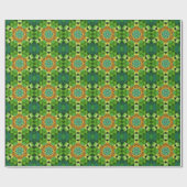 Mosaic Mandala Orange und Green Geschenkpapier (Flach)