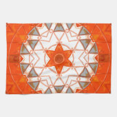 Mosaic Mandala Orange und White Geschirrtuch (Horizontal)