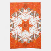 Mosaic Mandala Orange und White Geschirrtuch (Vertikal)