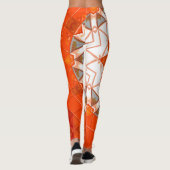 Mosaic Mandala Orange und White Leggings (Rückseite)