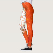 Mosaic Mandala Orange und White Leggings (Links)
