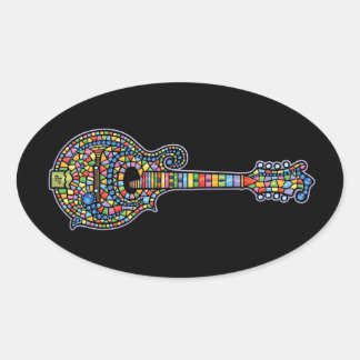 Mosaic Mandolin Ovaler Aufkleber