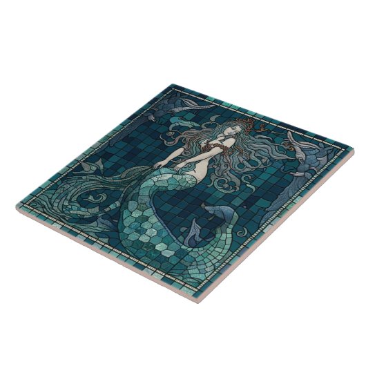 Mosaic Mermaid Keramik Tile Fliese (Seite)