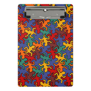 Mosaic Mirror Geckos Muster - Erdfarben Mini Klemmbrett
