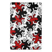 Mosaic Mirror Geckos Pattern - rot Schwarz-weiß Mini Klemmbrett (Rückseite)
