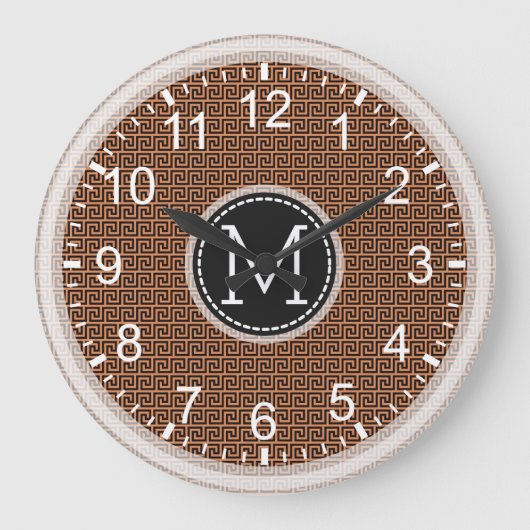 Mosaic Modern Monogram #13 Große Wanduhr (Vorderseite)