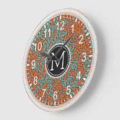 Mosaic Modern Monogram #14 Große Wanduhr (Winkel)