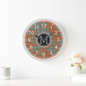 Mosaic Modern Monogram #14 Große Wanduhr (Zuhause)
