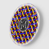 Mosaic Modern Monogram #15 Große Wanduhr (Winkel)