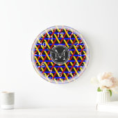 Mosaic Modern Monogram #15 Große Wanduhr (Zuhause)