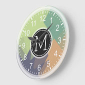 Mosaic Modern Monogram Große Wanduhr (Winkel)