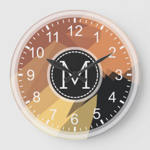 Mosaic Modern Monogram Große Wanduhr