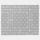 Mosaic Muster 02.BW LGrey BG Fleecedecke (Vorderseite (Horizontal))