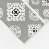 Mosaic Muster 02.BW LGrey BG Fleecedecke (Ecke)
