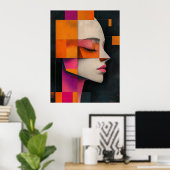 Mosaic of Her Silence — Painterly Blocks Poster (Heimbüro)