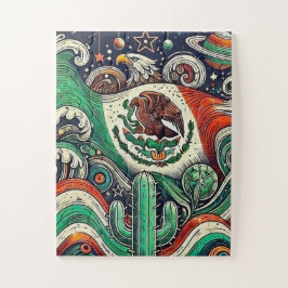 Mosaic of the Mexican flag Puzzle