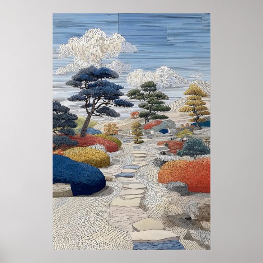 Mosaic Pathway Poster Stepping Stones, Colorful (Vorne)