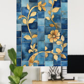 Mosaic reminiscent of traditional Moroccan styles, Poster (Heimbüro)