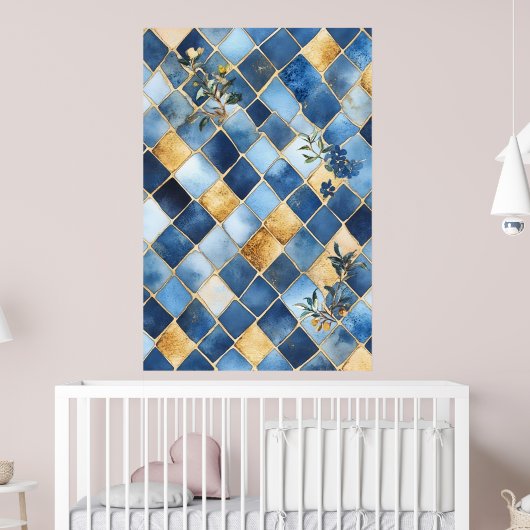 Mosaic reminiscent of traditional Moroccan styles, Poster (Kinderzimmer 2)