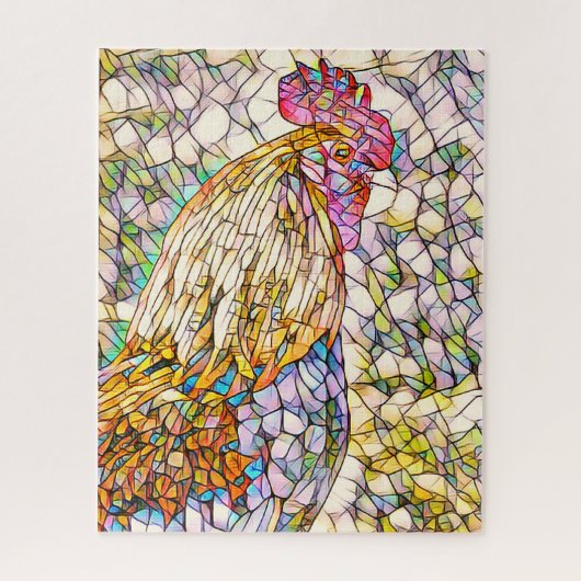 Mosaic Rooster Jigsaw Puzzle (Vertikal)