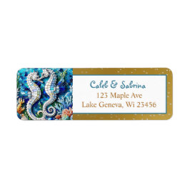 Mosaic Seahorses Romantic Beachy