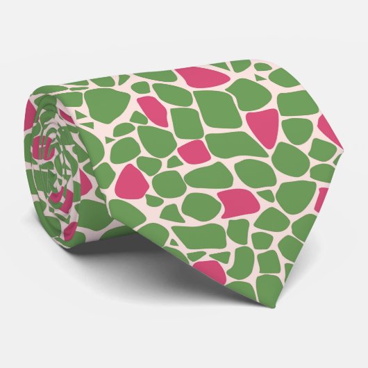 Mosaic small abstract pattern tiles green raspberr krawatte (Gerollt)