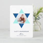 Mosaic Star | Hanukkah Foto Holiday Feiertagskarte (Stehend Vorderseite)
