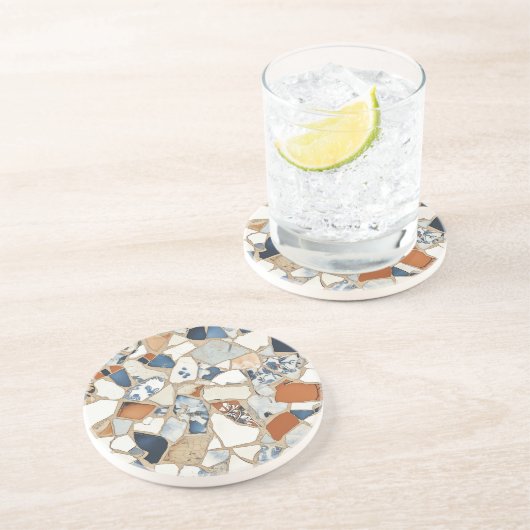 Mosaic Stone Fragment Sandstone Getränkeuntersetzer (Seite)