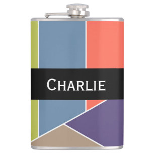 MOSAIC Streifen Dreiecke Farbe I + Ihre Ideen Flachmann