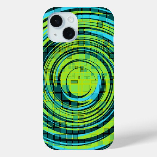 Mosaic Swirl Blue Green iPhone Case (Rückseite)