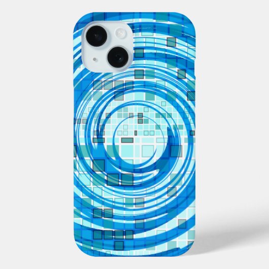Mosaic Swirl Blue iPhone Case (Rückseite)