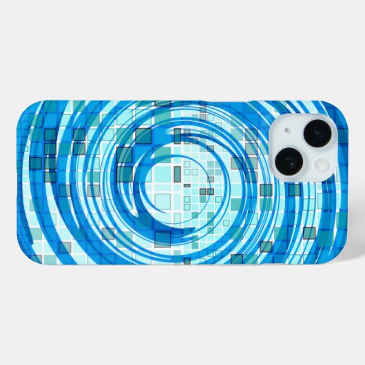 Mosaic Swirl Blue iPhone Case (Rückseite (Horizontal))