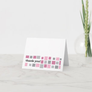 Mosaic Thank You Note -- Pink and Gray Dankeskarte