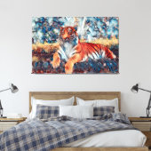 MOSAIC TIGER STRETCHCHED LEINWAND ART PRINT (Insitu (Schlafzimmer))